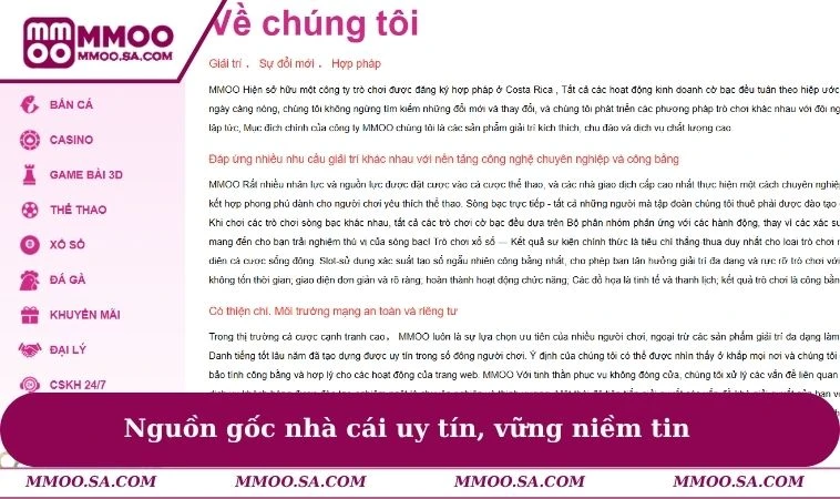 Giới Thiệu MMOO 1 Nguồn gốc nhà cái uy tín, vững niềm tin